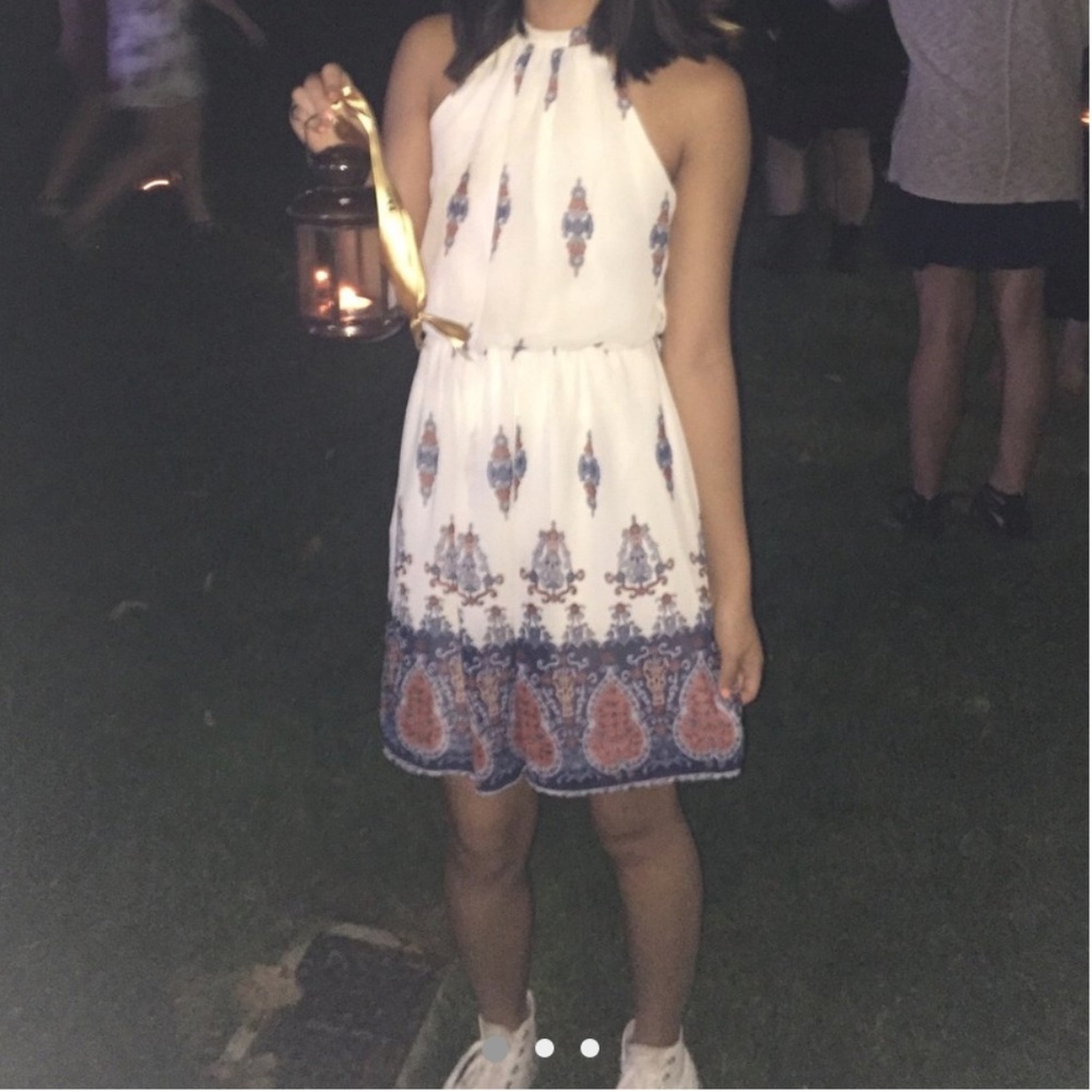 White halter dress